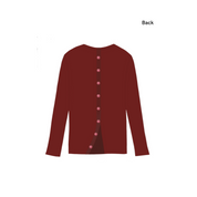 Button Back Pajama Top - Burgundy